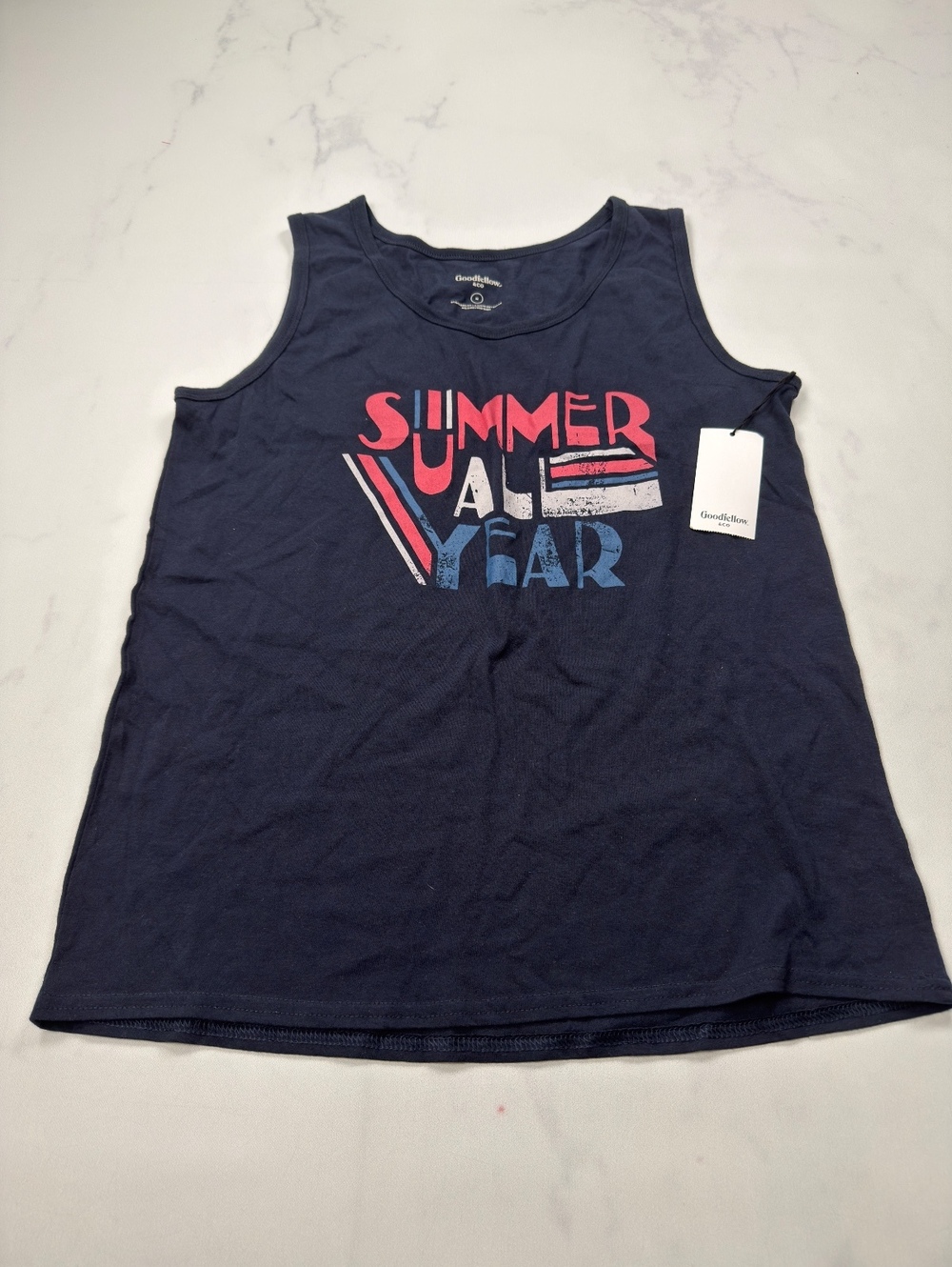 Goodfellow & Co Navy Tank Top Summer Graphic Print - Mens M